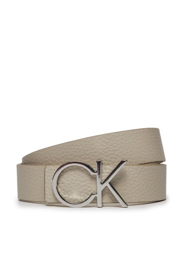 Calvin Klein Pasek Damski K60K611904 Beżowy. Kolor: beżowy. Materiał: skóra