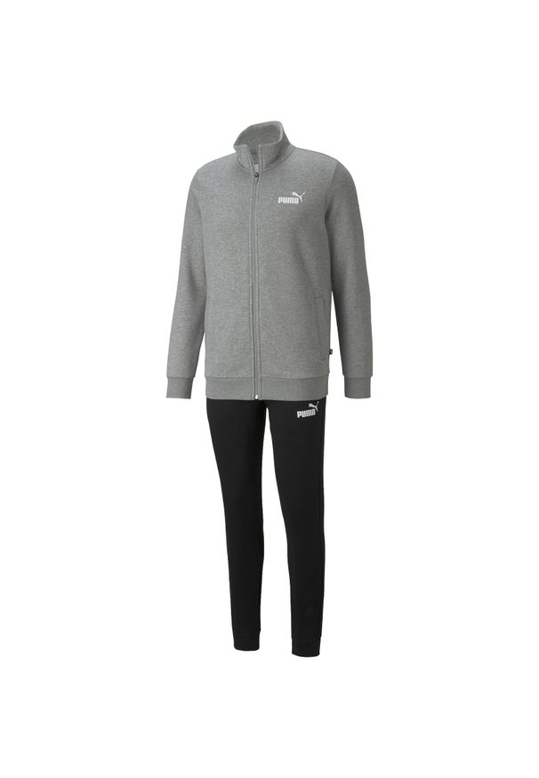 Dres męskie Puma Clean Sweat Suit. Kolor: wielokolorowy, szary. Materiał: dresówka. Sport: fitness