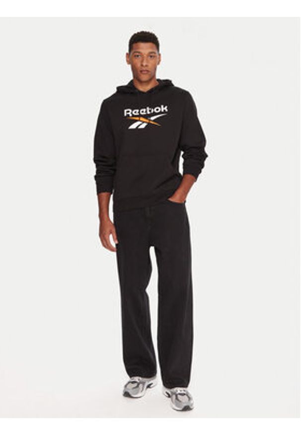 Reebok Bluza RK25151CCM Czarny Regular Fit. Kolor: czarny. Materiał: syntetyk