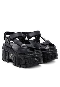 NEW ROCK Sandały M-BIOS130-C7 Czarny. Kolor: czarny. Materiał: skóra. Styl: rockowy #3