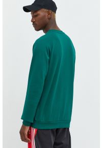 adidas Originals bluza bawełniana męska kolor zielony z aplikacją. Kolor: zielony. Materiał: bawełna. Długość rękawa: raglanowy rękaw. Wzór: aplikacja #4