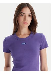 Hugo - HUGO T-Shirt Easy 50523924 Fioletowy Slim Fit. Kolor: fioletowy. Materiał: bawełna #5