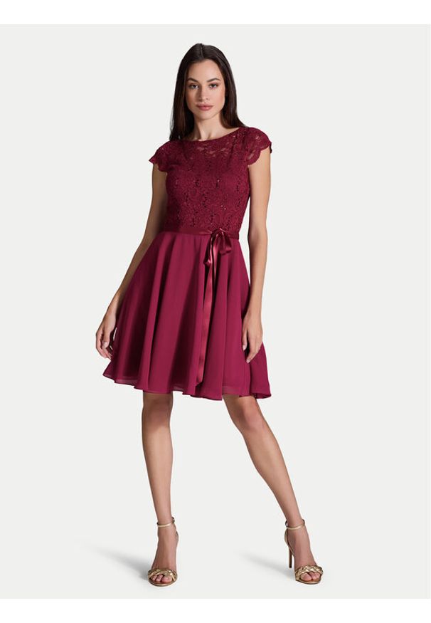 Swing Sukienka koktajlowa 77760510 Bordowy Regular Fit. Kolor: czerwony. Materiał: syntetyk. Styl: wizytowy