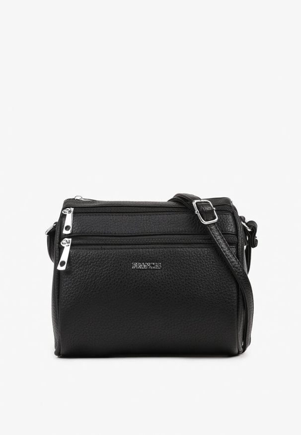 Renee - Czarna Mała Torebka Listonoszka z Kieszeniami na Suwak Savirette. Kolor: czarny. Rozmiar: małe. Styl: klasyczny, casual, elegancki