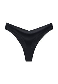 Intica - Stringi bezszwowe z obniżonym stanem do codziennego noszenia Tiffie. Stan: obniżony. Kolor: czarny. Materiał: materiał