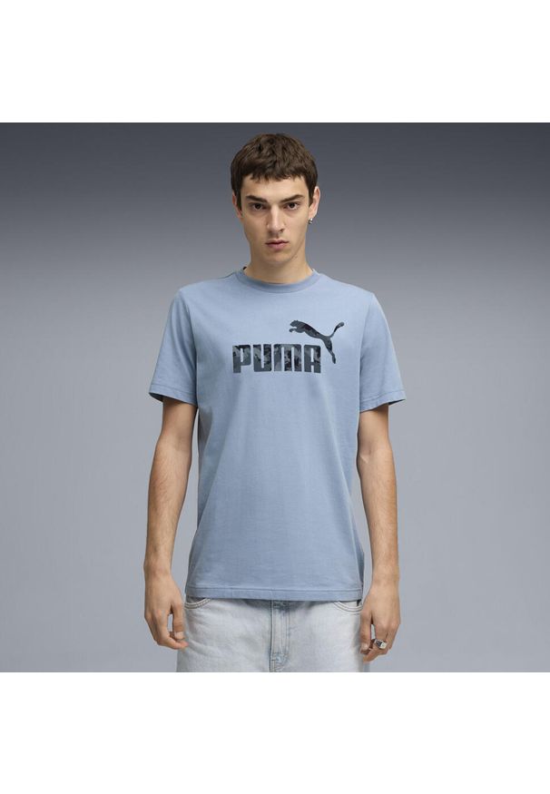 Puma - Męska koszulka Essentials Camo PUMA Cool Blue. Kolor: niebieski. Sport: fitness