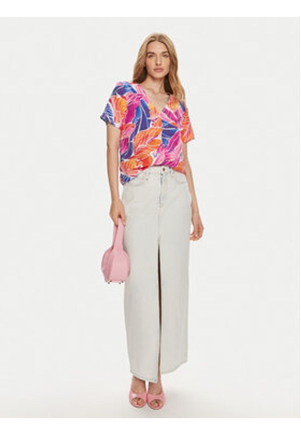 Vila Bluzka Limia 14095812 Kolorowy Regular Fit. Materiał: wiskoza. Wzór: kolorowy