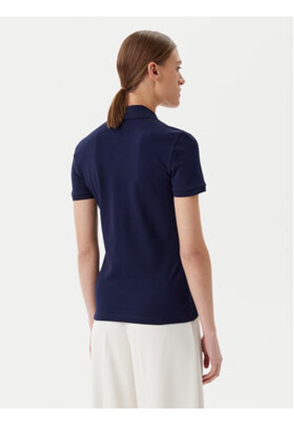 Lacoste Polo PF5462 Granatowy Slim Fit. Typ kołnierza: polo. Kolor: niebieski. Materiał: bawełna