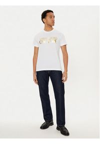 Versace Jeans Couture T-Shirt 78GAHT05 Biały Regular Fit. Kolor: biały. Materiał: bawełna