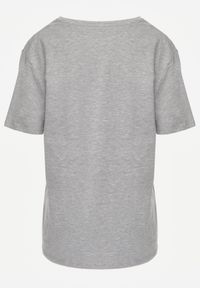 Renee - Jasnoszary T-shirt Nikoneus. Typ kołnierza: dekolt w kształcie V. Kolekcja: plus size. Kolor: szary. Materiał: dzianina. Długość rękawa: krótki rękaw. Długość: krótkie. Wzór: gładki. Styl: klasyczny #8