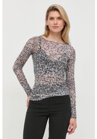 Patrizia Pepe longsleeve damski kolor szary. Kolor: szary. Materiał: materiał, dzianina. Długość rękawa: długi rękaw #2