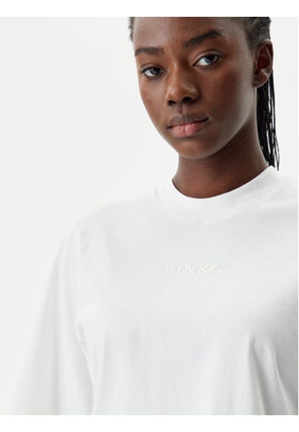 Pinko - PINKO T-Shirt 104604 A2F8 Z05 Biały Regular Fit. Kolor: biały. Materiał: bawełna