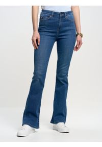 Big-Star - Spodnie jeans damskie z rozszerzaną nogawką niebieskie Clara Flare 372. Kolor: niebieski. Długość: krótkie #1