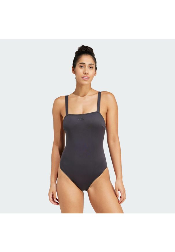 Adidas - Strój do pływania Iconisea. Kolor: czarny. Materiał: materiał