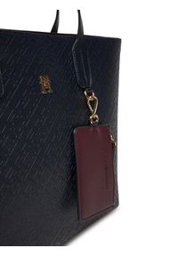 TOMMY HILFIGER - Tommy Hilfiger Torebka Th Icon Satchel Mono AW0AW18123 Granatowy. Kolor: niebieski. Materiał: skórzane #4