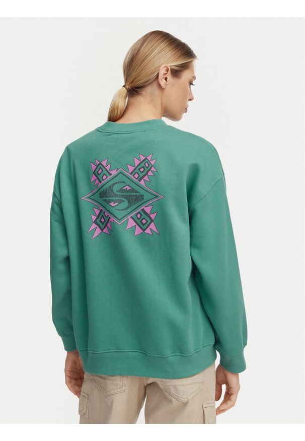 Quiksilver Bluza EQWFT03188 Zielony Oversize. Kolor: zielony. Materiał: bawełna