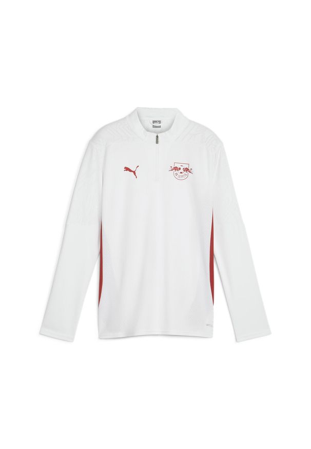 Puma - Młodzieżowa bluza treningowa z zamkiem 1/4 RB Leipzig PUMA White Club Red. Kolor: biały, czerwony, wielokolorowy