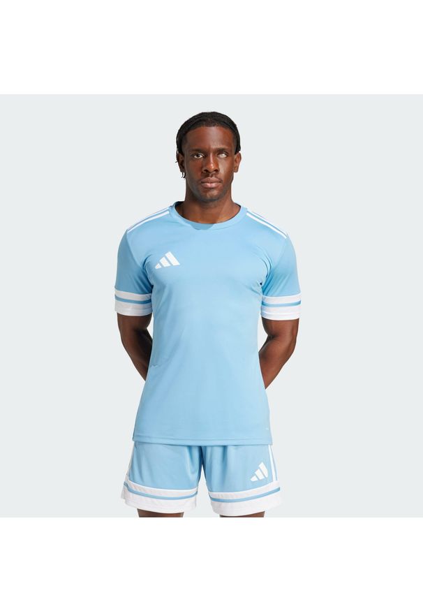 Adidas - Koszulka Squadra 25. Kolor: biały, wielokolorowy, niebieski. Materiał: materiał