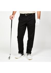 INESIS - Spodnie chinosy do golfa męskie Inesis MW500. Kolor: czarny. Materiał: materiał, bawełna, poliester, elastan. Sport: golf