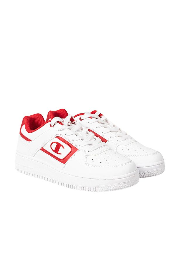 Champion Sneakersy "Foul Play Eleme" | S21775 | Foul Play Eleme | Mężczyzna | Biały, Czerwony. Nosek buta: okrągły. Kolor: biały, czerwony, wielokolorowy. Materiał: skóra. Wzór: nadruk