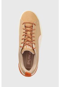 Puma sneakersy skórzane Mayze Wedge Wild Women Wns kolor brązowy. Nosek buta: okrągły. Zapięcie: sznurówki. Kolor: brązowy. Materiał: skóra. Obcas: na platformie #3
