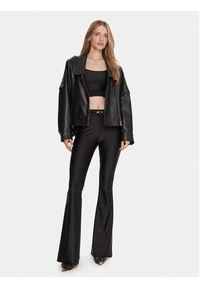 Just Cavalli Legginsy 79PAC1C1 J0108 Czarny Flare Fit. Kolor: czarny. Materiał: bawełna #3