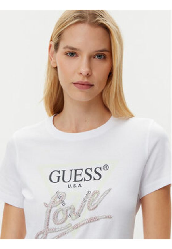 Guess T-Shirt W5GI05 I3Z14 Biały Regular Fit. Kolor: biały. Materiał: bawełna