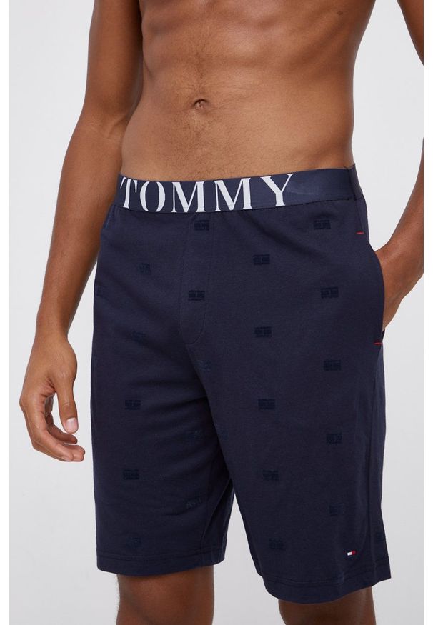 TOMMY HILFIGER - Tommy Hilfiger - Szorty piżamowe. Kolor: niebieski. Materiał: bawełna, dzianina. Wzór: nadruk