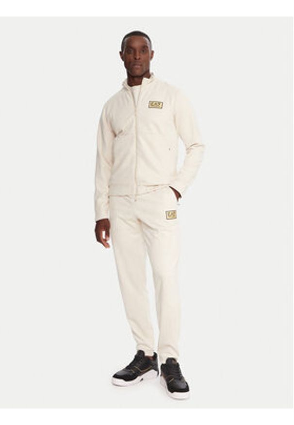 EA7 Emporio Armani Bluza 7M000674 AF16718 U1086 Beżowy Regular Fit. Kolor: beżowy. Materiał: syntetyk