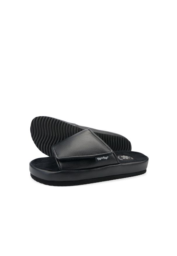 Flip*Flop - Klapki plażowe damskie Flip Flop Slide Velcro. Okazja: na plażę. Kolor: czarny. Sezon: lato. Styl: sportowy