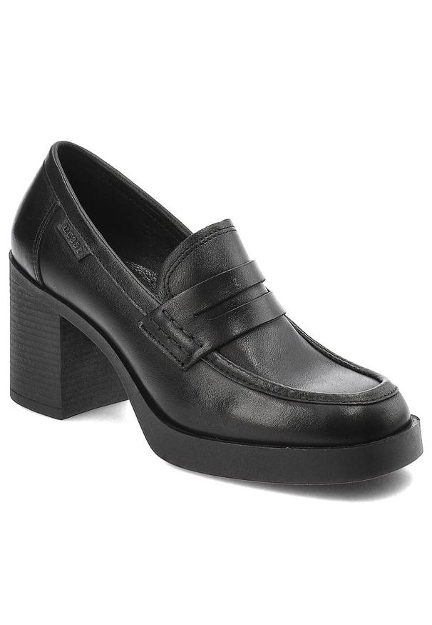 Czarne Półbuty Nessi Gustowne Buty Na Obcasie. Okazja: na spotkanie biznesowe, na co dzień. Zapięcie: pasek. Kolor: czarny. Materiał: skóra. Obcas: na obcasie. Styl: elegancki. Wysokość obcasa: średni