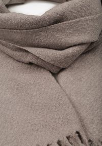 Born2be - Szary Klasyczny Szalik Zdobiony Frędzlami Vetilana. Okazja: do pracy. Kolor: szary. Materiał: jeans. Wzór: aplikacja. Styl: klasyczny #2