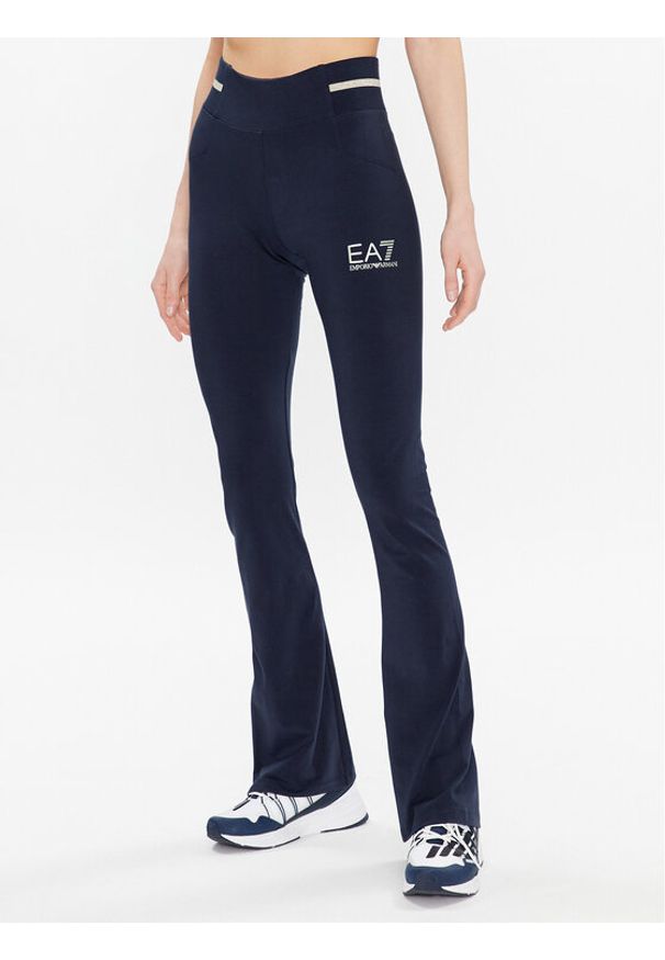 EA7 Emporio Armani Legginsy 3RTP62 TJ01Z 1554 Granatowy Slim Fit. Kolor: niebieski. Materiał: bawełna