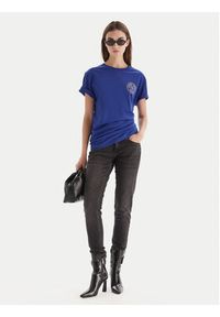 Versace Jeans Couture T-Shirt 79GAHT00 CJ00T Niebieski Regular Fit. Kolor: niebieski. Materiał: bawełna