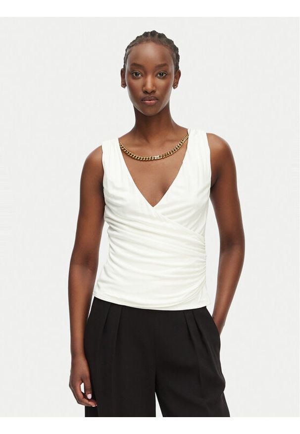 Marciano Guess Top G6GP11 K3617 Kremowy Slim Fit. Kolor: kremowy. Materiał: wiskoza