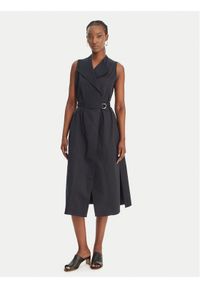 BOSS Sukienka codzienna Dimosa2 50557446 Granatowy Regular Fit. Okazja: na co dzień. Kolor: niebieski. Materiał: bawełna. Typ sukienki: proste. Styl: casual #1