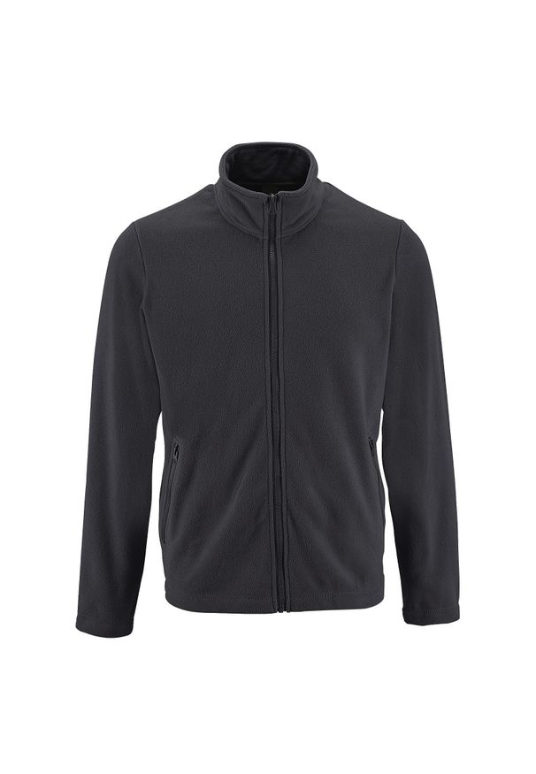 SOL'S - Męska Bluza Polarowa Norman. Kolor: brązowy, wielokolorowy, szary. Materiał: polar. Sezon: zima. Styl: sportowy