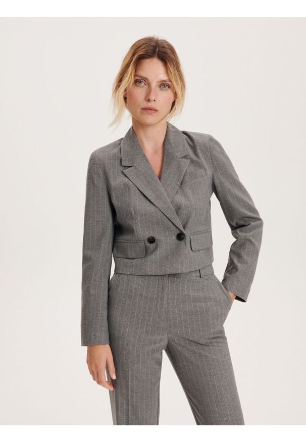 Reserved - Krótka marynarka - wielobarwny. Materiał: wiskoza, tkanina. Długość: krótkie