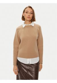 Weekend Max Mara Sweter 2425366162 Beżowy Regular Fit. Kolor: beżowy. Materiał: wełna #1