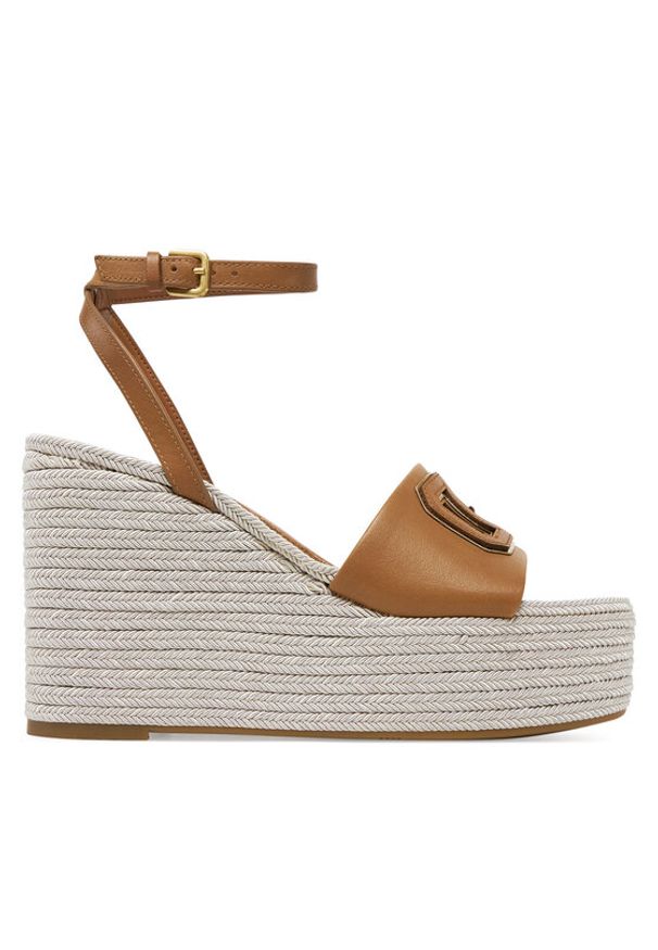 Guess Espadryle FLJTAN LEA04 Brązowy. Kolor: brązowy. Materiał: skóra