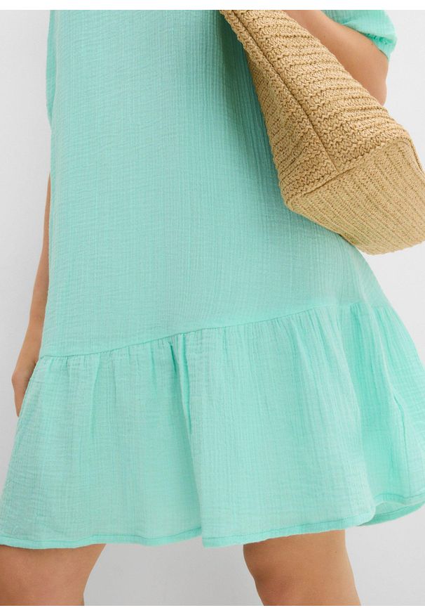 bonprix - Sukienka muślinowa. Kolor: zielony