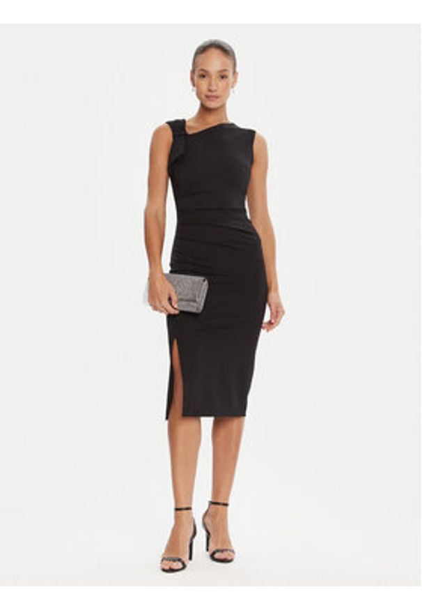 Rinascimento Sukienka koktajlowa CFC0125330003 Czarny Slim Fit. Kolor: czarny. Materiał: syntetyk. Styl: wizytowy