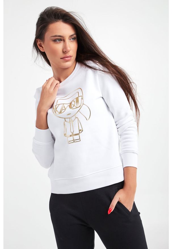 Karl Lagerfeld - BLUZA KARL LAGERFELD. Długość rękawa: długi rękaw. Długość: długie. Wzór: nadruk