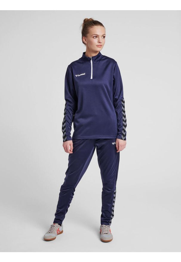 Bluza do piłki nożnej damska Hummel demi-zip hml AUTHENTIC. Kolor: niebieski