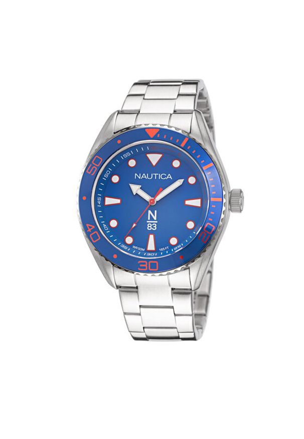 Nautica Zegarek NAPFWS221 Srebrny. Kolor: srebrny