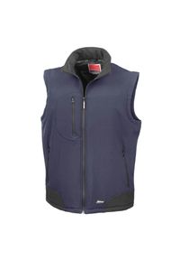 RESULT - Męska Oddychająca Kurtka Przeciwdeszczowa Softshell Bodywarmer. Kolor: czarny, niebieski, wielokolorowy. Materiał: softshell