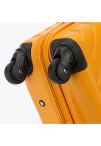 Wittchen - Walizka kabinowa z ABS-u z geometrycznym tłoczeniem pomarańczowa. Kolor: pomarańczowy. Materiał: poliester. Wzór: geometria #6