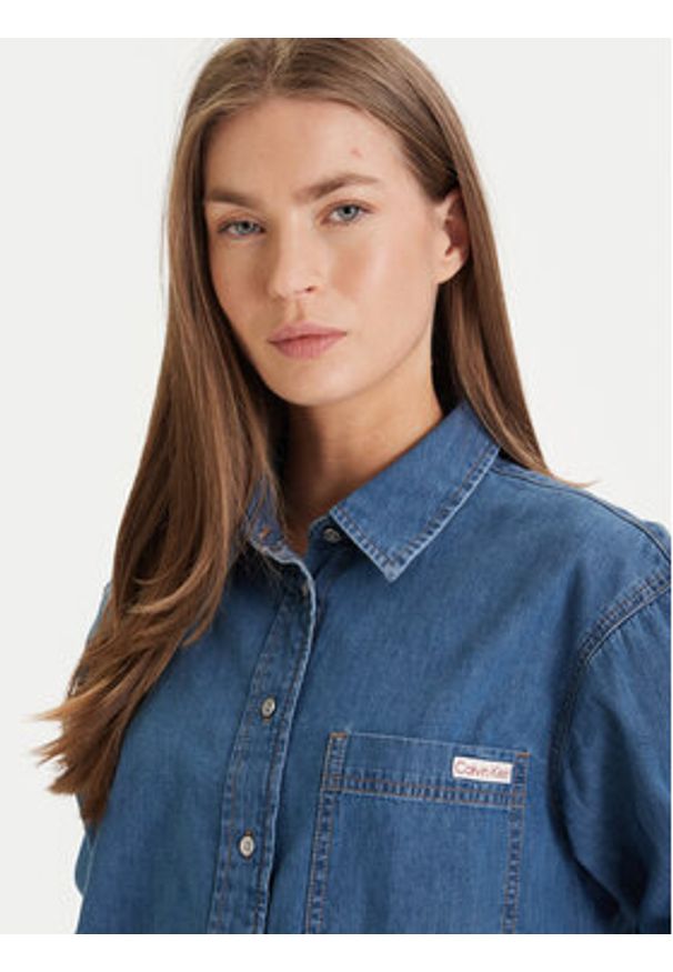 Calvin Klein Jeans Koszula jeansowa New Dad LV047F790G Niebieski Regular Fit. Kolor: niebieski. Materiał: bawełna