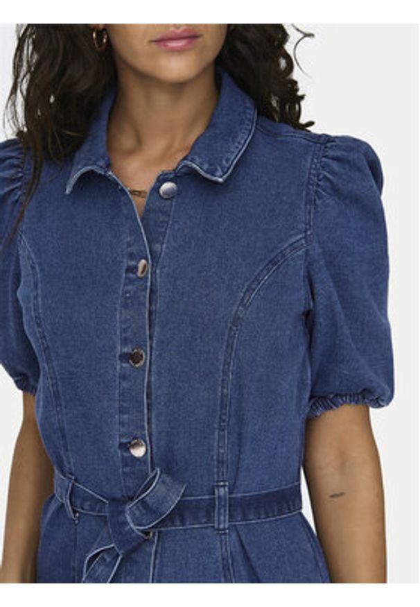 only - ONLY Sukienka jeansowa Vibbe 15304123 Niebieski Regular Fit. Kolor: niebieski. Materiał: bawełna