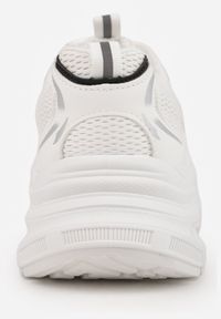 Born2be - Biało-Srebrne Sneakersy Vices na Grubej Podeszwie z Tłoczeniami Nativine. Okazja: na co dzień. Kolor: biały. Materiał: jeans #4